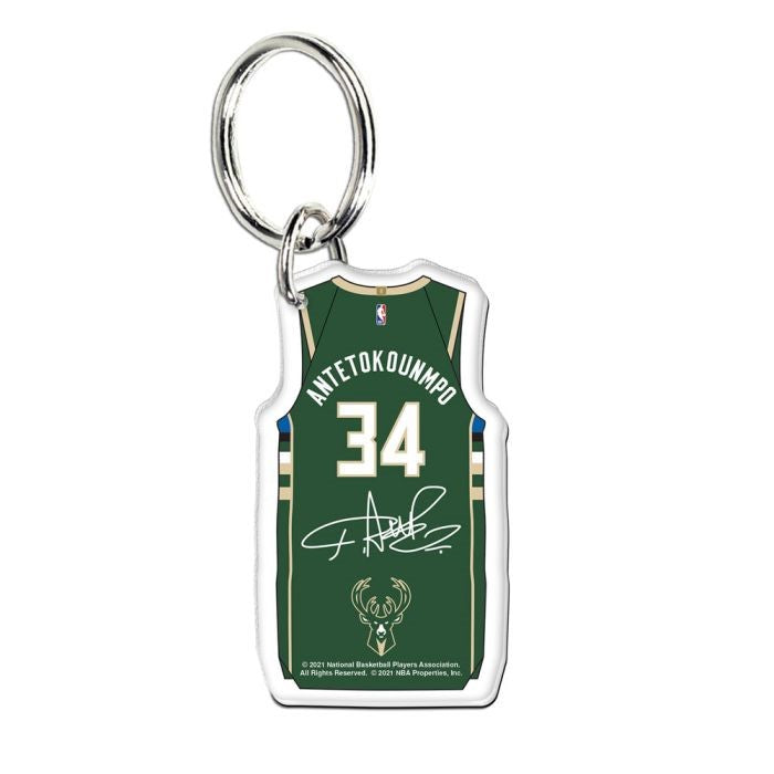 Giannis Antetokounmpo Milwaukee Bucks 34 Jersey NBA Acrylic Keyring