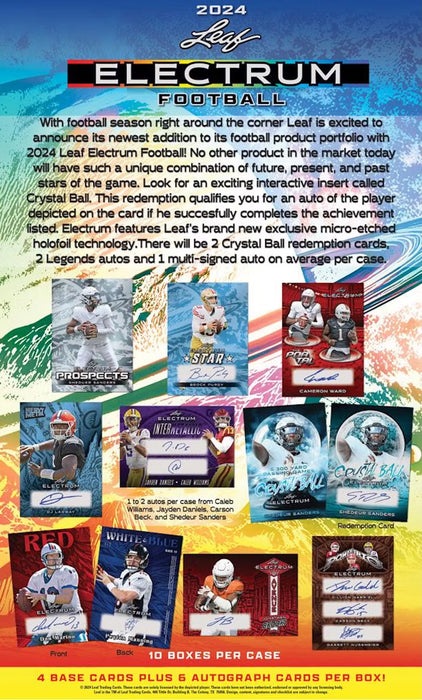 2024 Leaf Electrum Football Hobby Box