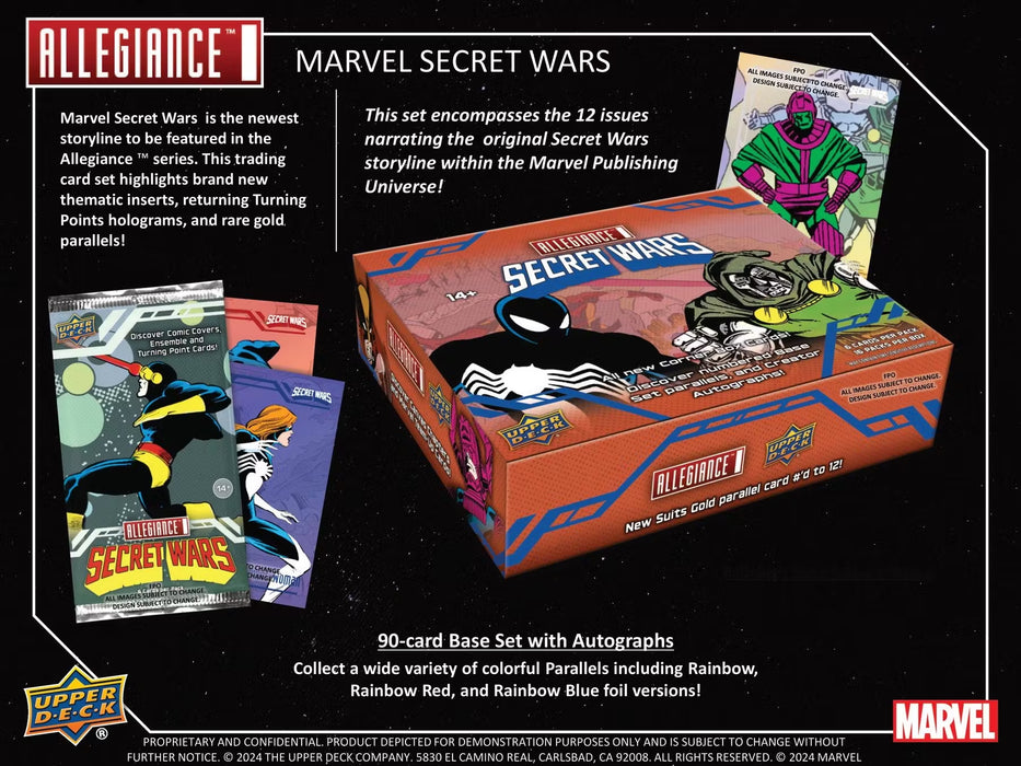 2024 Upper Deck Marvel Allegiance Secret Wars 1984 Trading Cards Hobby Box