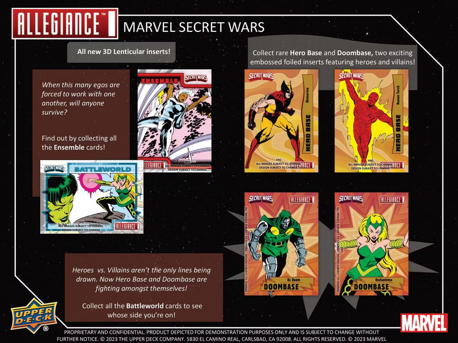 2024 Upper Deck Marvel Allegiance Secret Wars 1984 Trading Cards Hobby Box