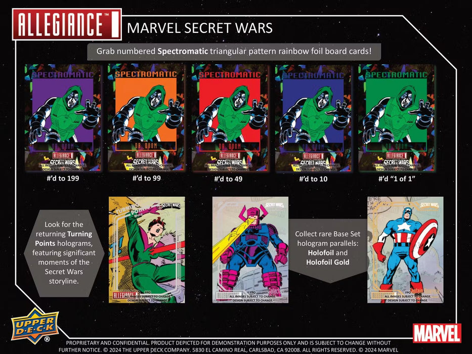 2024 Upper Deck Marvel Allegiance Secret Wars 1984 Trading Cards Hobby Box