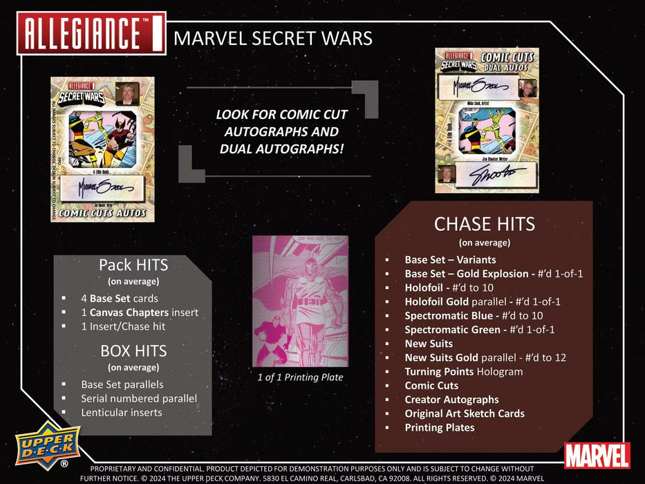 2024 Upper Deck Marvel Allegiance Secret Wars 1984 Trading Cards Hobby Box