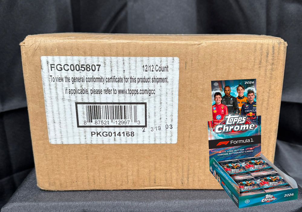 2024 Topps Chrome F1 Formula 1 Hobby Box Sealed Case (12 Boxes)