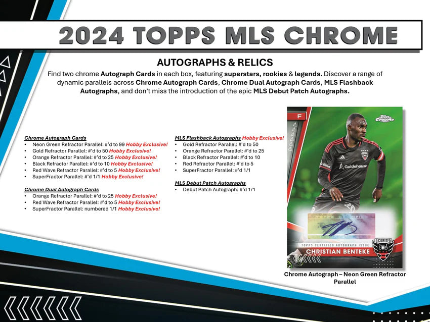 2024 Topps MLS Major League Soccer Chrome Hobby Box