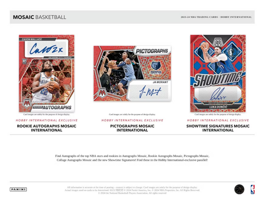 2023-24 Panini Mosaic Basketball Hobby International Box