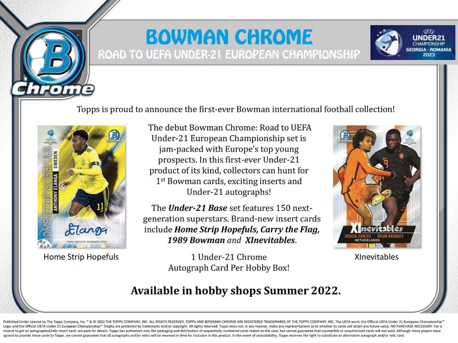 2022 Bowman Chrome Road to UEFA Under-21 European Championship Soccer Hobby Box