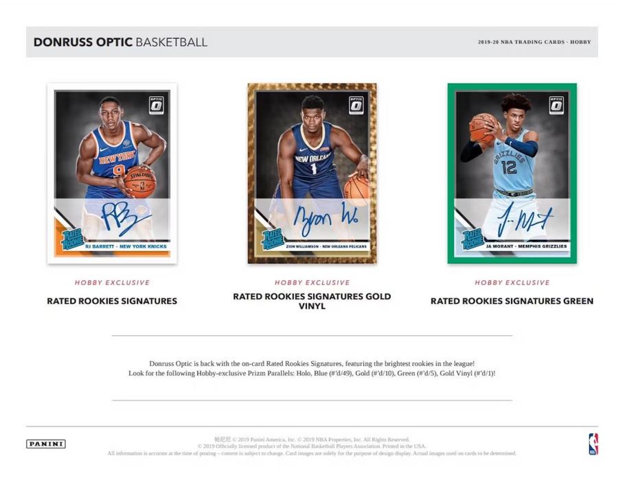 2019-20 Panini Donruss Optic Basketball Hobby Box