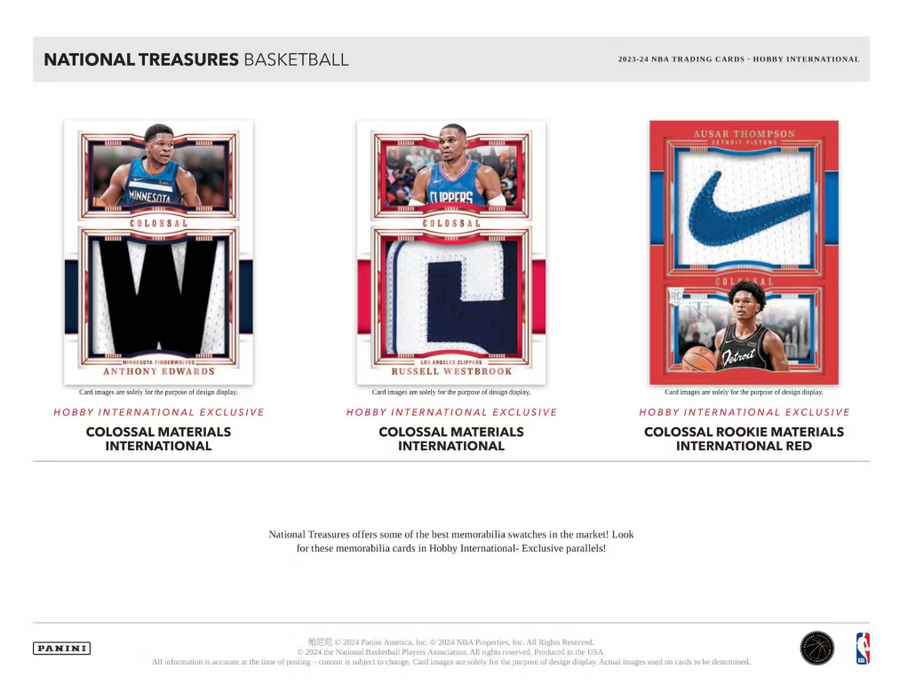 2023-24 Panini National Treasures Basketball International Hobby Box