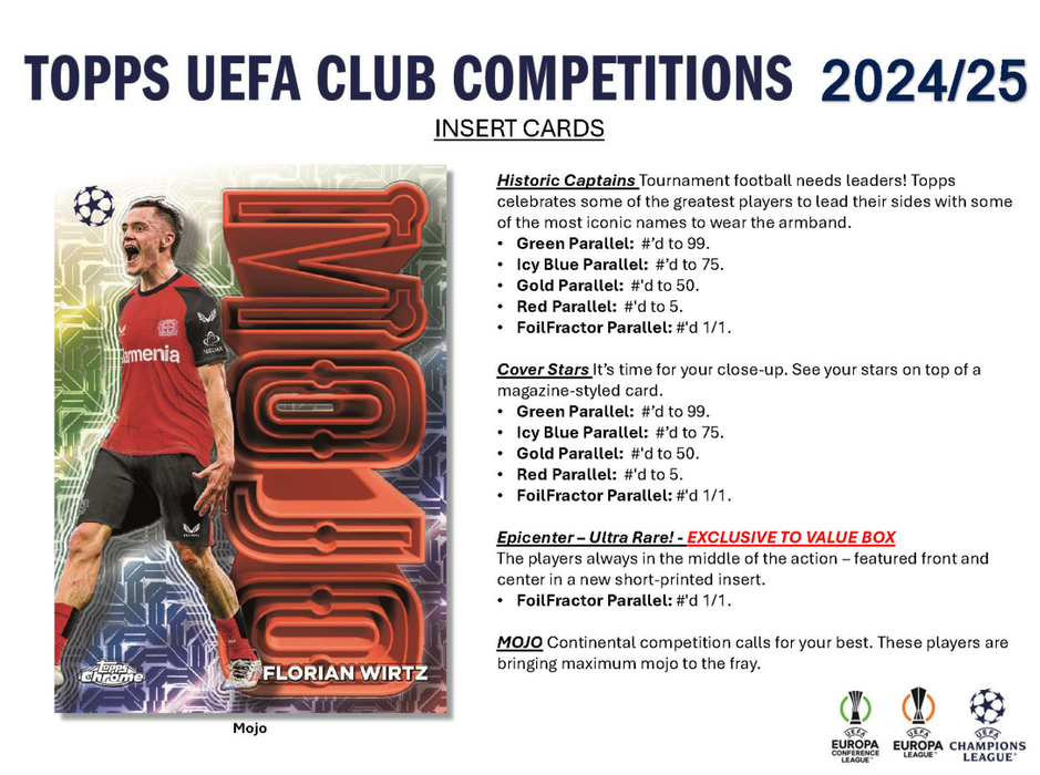 2024-25 Topps UEFA Club Competitions Soccer Value Blaster