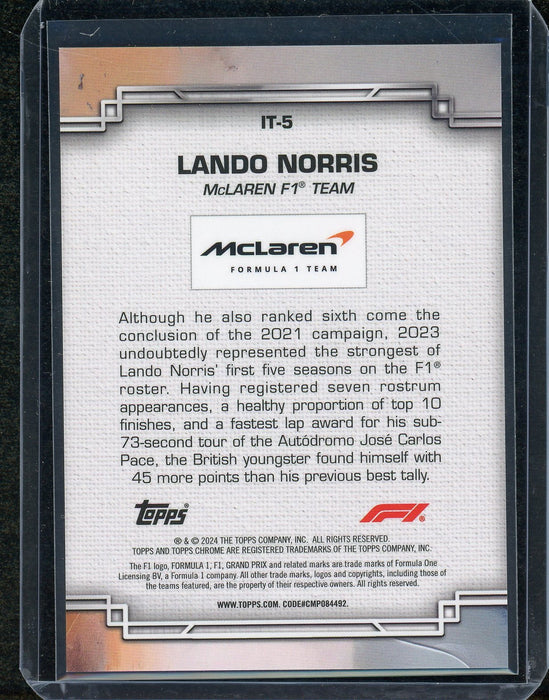 2024 Topps Chrome F1 Lando Norris Inside Tracks SSP