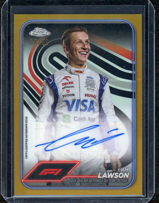 2024 Topps Chrome F1 Liam Lawson Gold Auto #/50