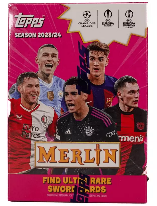 2023-24 Topps Chrome Merlin UEFA Club Competitions Soccer Blaster Box